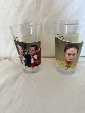 The Office Glassware Set 16 ounce glasses Valentines Day Michael Scott Dwight